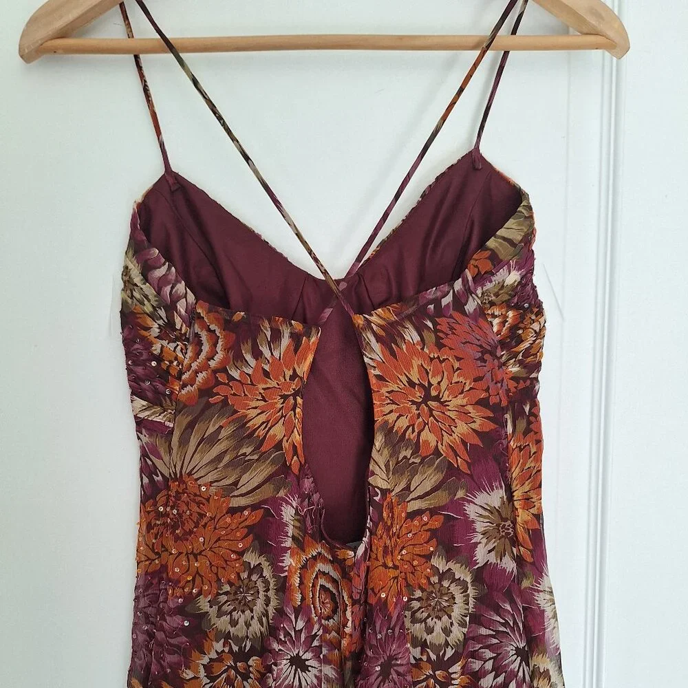 Vintage Laundry Y2K Silk Beaded Floral dress - size Small - Picture 3 of 10